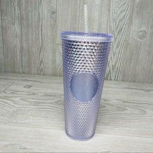 Starbucks silver studded 24 oz tumbler with flaws coffee cup